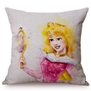 Disney princess Sleeping Beauty burlap zippered pillow cover